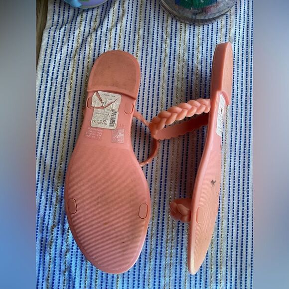 Stuart Weitzman Braida Sawyer Jelly Sandals Apricot Women Sz 10 - Picture 6 of 10